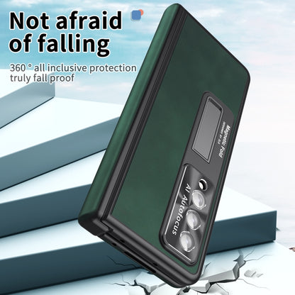 For Samsung Galaxy Z Fold3 5G Napa Pattern All-inclusive Magnetic Phone Case(Green) - Galaxy Phone Cases by buy2fix | Online Shopping UK | buy2fix