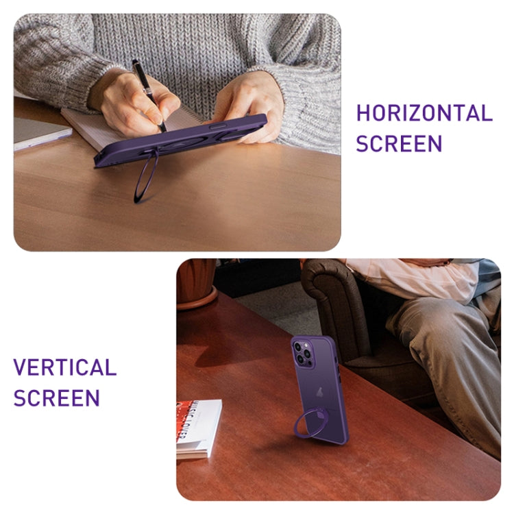 For iPhone 14 Plus Skin Feel MagSafe Magnetic Holder Phone Case(Pink) by buy2fix