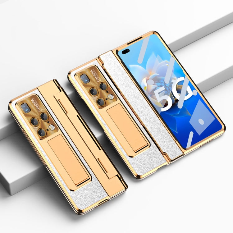 For Huawei Mate X2 Integrated Full Coverage Phone Case with Hinge(Gold+White) - Huawei Cases by buy2fix | Online Shopping UK | buy2fix