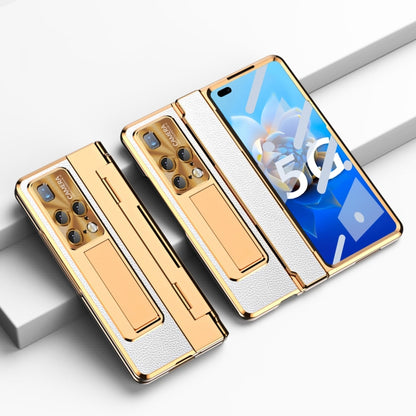 For Huawei Mate X2 Integrated Full Coverage Phone Case with Hinge(Gold+White) - Huawei Cases by buy2fix | Online Shopping UK | buy2fix