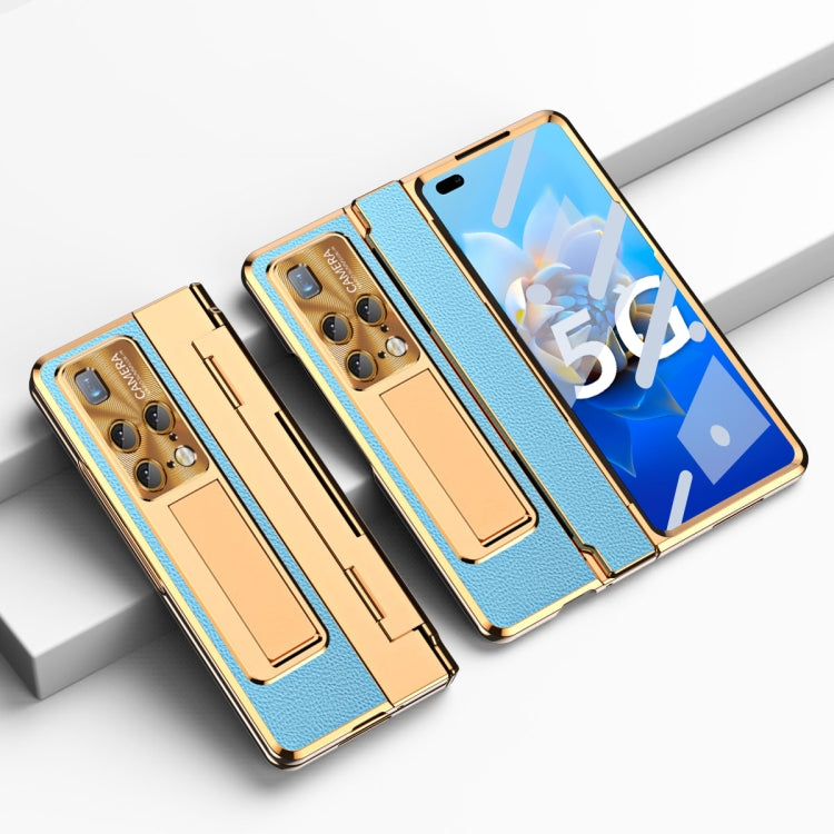 For Huawei Mate X2 Integrated Full Coverage Phone Case with Hinge(Gold+Blue) - Huawei Cases by buy2fix | Online Shopping UK | buy2fix