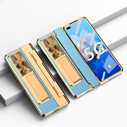 For Huawei Mate X2 Integrated Full Coverage Phone Case with Hinge(Gold+Blue) - Huawei Cases by buy2fix | Online Shopping UK | buy2fix