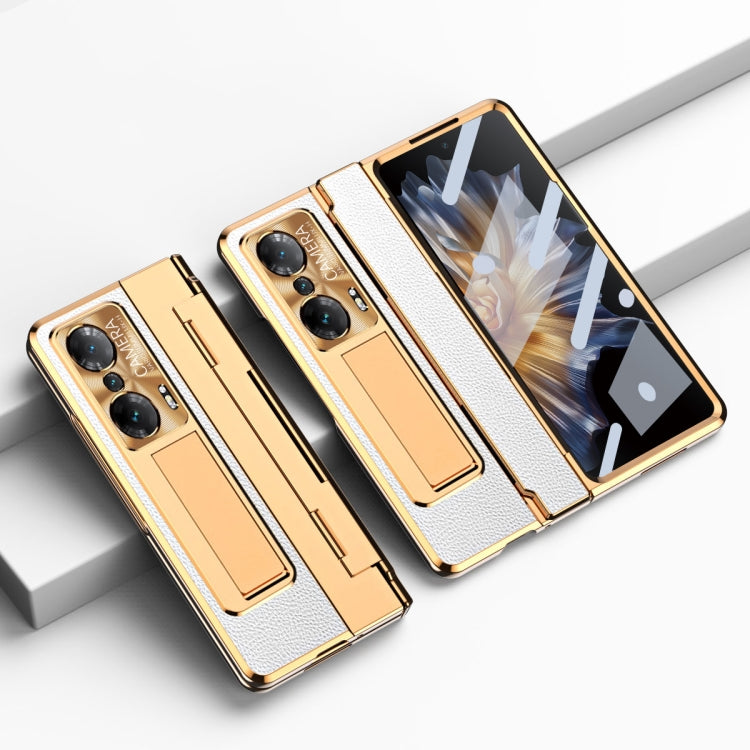 For Honor Magic Vs Integrated Full Coverage Phone Case with Hinge(Gold+White) - Honor Cases by buy2fix | Online Shopping UK | buy2fix
