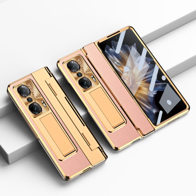 For Honor Magic Vs Integrated Full Coverage Phone Case with Hinge(Gold+Pink) - Honor Cases by buy2fix | Online Shopping UK | buy2fix