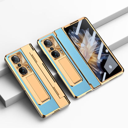 For Honor Magic Vs Integrated Full Coverage Phone Case with Hinge(Gold+Blue) - Honor Cases by buy2fix | Online Shopping UK | buy2fix