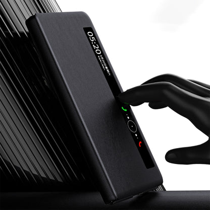 For Honor Magic Vs Side Window View Smart Lychee Texture Leather Phone Case with Pen Slot(Red) - Honor Cases by buy2fix | Online Shopping UK | buy2fix