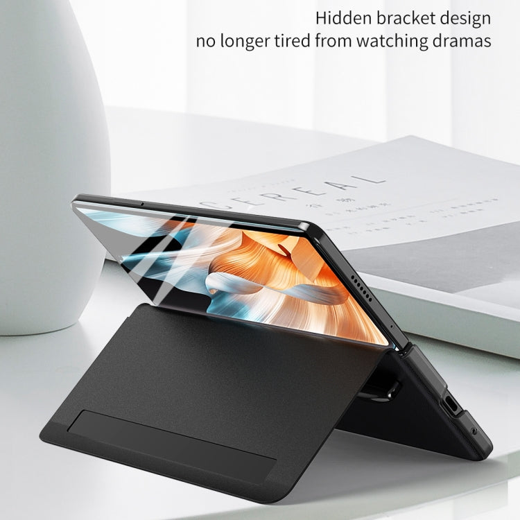 For Honor Magic Vs Side Window View Smart Lychee Texture Leather Phone Case with Pen Slot(Red) - Honor Cases by buy2fix | Online Shopping UK | buy2fix