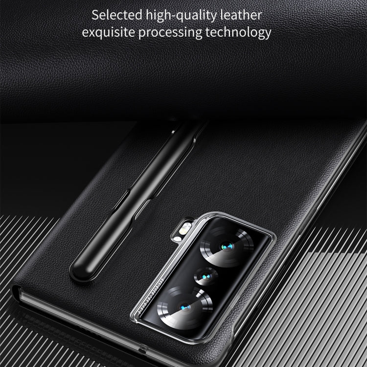 For Honor Magic Vs Side Window View Smart Lychee Texture Leather Phone Case with Pen Slot(Red) - Honor Cases by buy2fix | Online Shopping UK | buy2fix