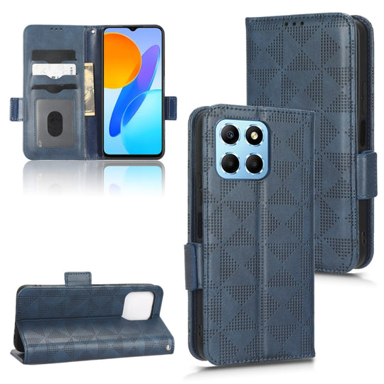 For Honor X8 5G / X6 5G / Play6C Symmetrical Triangle Leather Phone Case(Blue)