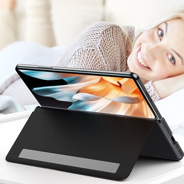 For Honor Magic Vs Side Window View Smart Litchi Pattern Leather Phone Case with Hand Strap(Red) - Honor Cases by buy2fix | Online Shopping UK | buy2fix