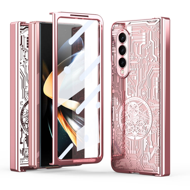 For Samsung Galaxy Z Fold4 5G Mechanical Legend Integrated Electroplating All-inclusive Phone Case(Rose Gold) - Galaxy Z Fold4 5G Cases by buy2fix | Online Shopping UK | buy2fix