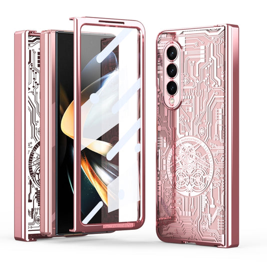 For Samsung Galaxy Z Fold4 5G Mechanical Legend Integrated Electroplating All-inclusive Phone Case(Rose Gold) - Galaxy Z Fold4 5G Cases by buy2fix | Online Shopping UK | buy2fix