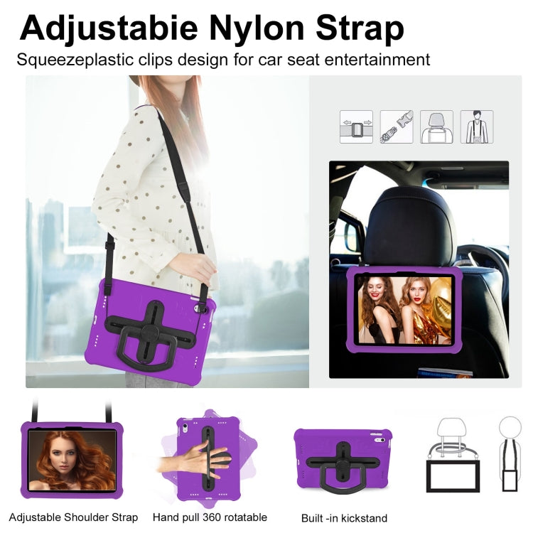 For iPad 2025 / 2022 Shield 360 Rotation Handle EVA Shockproof PC Tablet Case(Purple Black) - iPad 2025 / 2022 Cases by buy2fix | Online Shopping UK | buy2fix