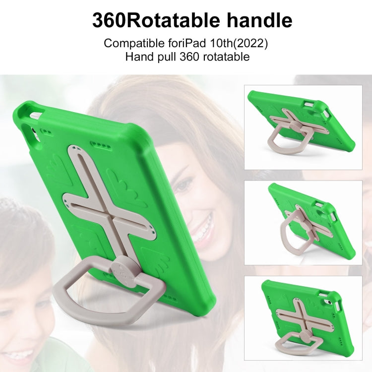 For iPad 2025 / 2022 Shield 360 Rotation Handle EVA Shockproof PC Tablet Case(Green Beige) - iPad 2025 / 2022 Cases by buy2fix | Online Shopping UK | buy2fix