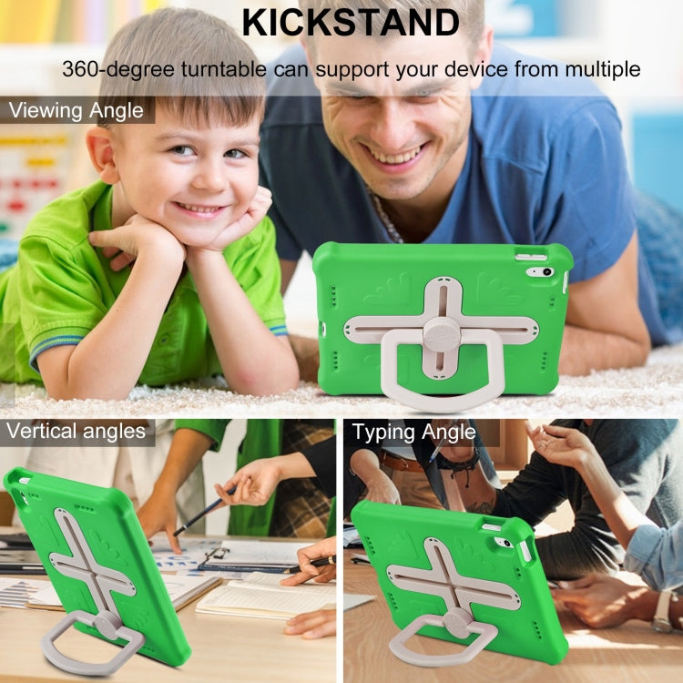 For iPad 2025 / 2022 Shield 360 Rotation Handle EVA Shockproof PC Tablet Case(Green Beige) - iPad 2025 / 2022 Cases by buy2fix | Online Shopping UK | buy2fix
