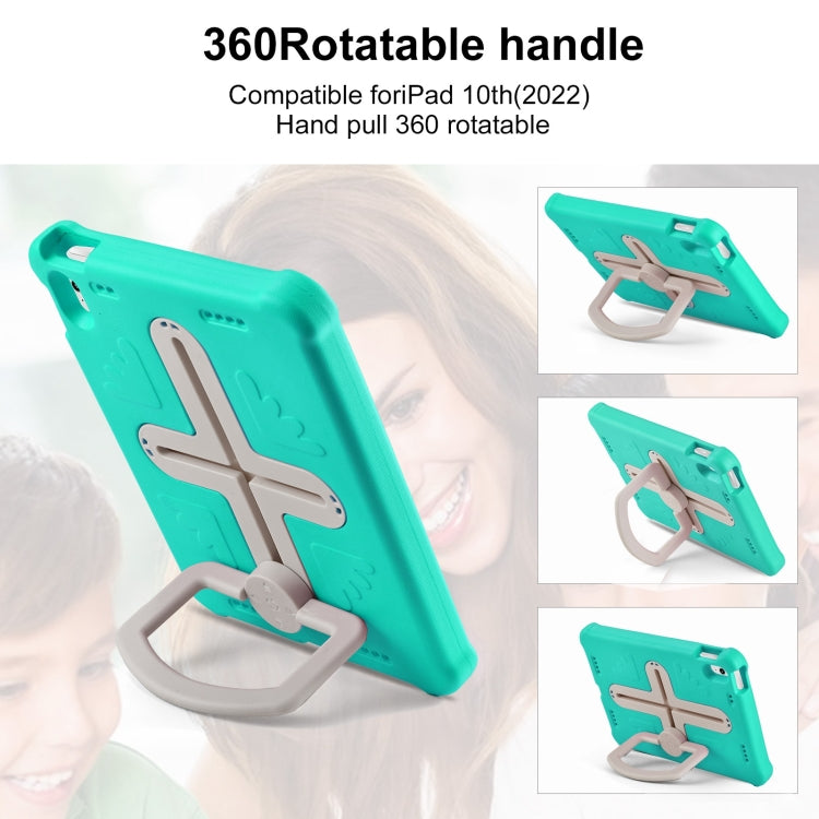 For iPad 2025 / 2022 Shield 360 Rotation Handle EVA Shockproof PC Tablet Case(Mint Green Beige) - iPad 2025 / 2022 Cases by buy2fix | Online Shopping UK | buy2fix