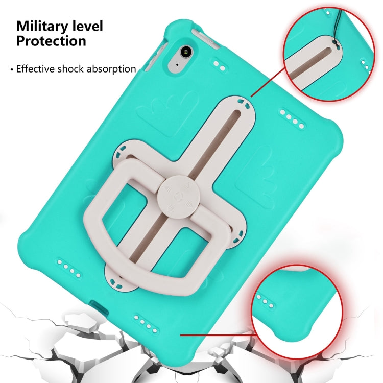 For iPad 2025 / 2022 Shield 360 Rotation Handle EVA Shockproof PC Tablet Case(Mint Green Beige) - iPad 2025 / 2022 Cases by buy2fix | Online Shopping UK | buy2fix
