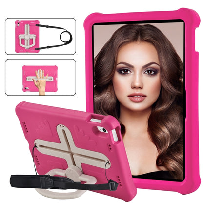For iPad 2025 / 2022 Shield 360 Rotation Handle EVA Shockproof PC Tablet Case(Rose Red Beige) - iPad 2025 / 2022 Cases by buy2fix | Online Shopping UK | buy2fix