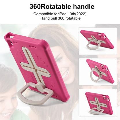 For iPad 2025 / 2022 Shield 360 Rotation Handle EVA Shockproof PC Tablet Case(Rose Red Beige) - iPad 2025 / 2022 Cases by buy2fix | Online Shopping UK | buy2fix