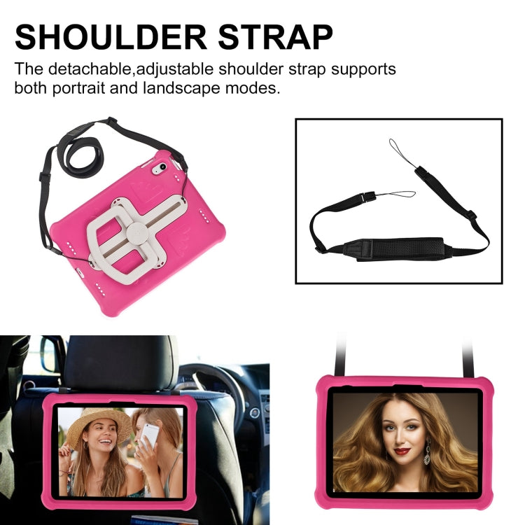 For iPad 2025 / 2022 Shield 360 Rotation Handle EVA Shockproof PC Tablet Case(Rose Red Beige) - iPad 2025 / 2022 Cases by buy2fix | Online Shopping UK | buy2fix