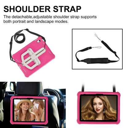 For iPad 2025 / 2022 Shield 360 Rotation Handle EVA Shockproof PC Tablet Case(Rose Red Beige) - iPad 2025 / 2022 Cases by buy2fix | Online Shopping UK | buy2fix