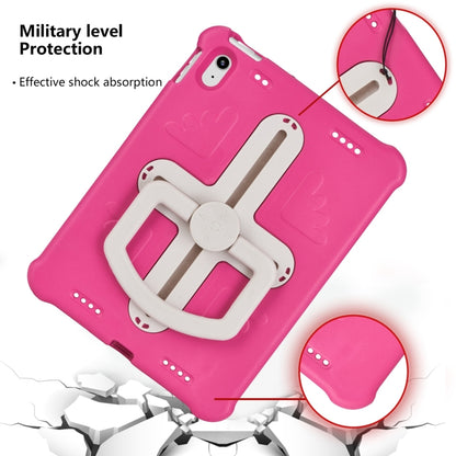For iPad 2025 / 2022 Shield 360 Rotation Handle EVA Shockproof PC Tablet Case(Rose Red Beige) - iPad 2025 / 2022 Cases by buy2fix | Online Shopping UK | buy2fix