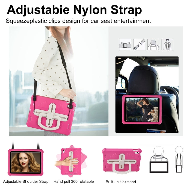 For iPad 2025 / 2022 Shield 360 Rotation Handle EVA Shockproof PC Tablet Case(Rose Red Beige) - iPad 2025 / 2022 Cases by buy2fix | Online Shopping UK | buy2fix