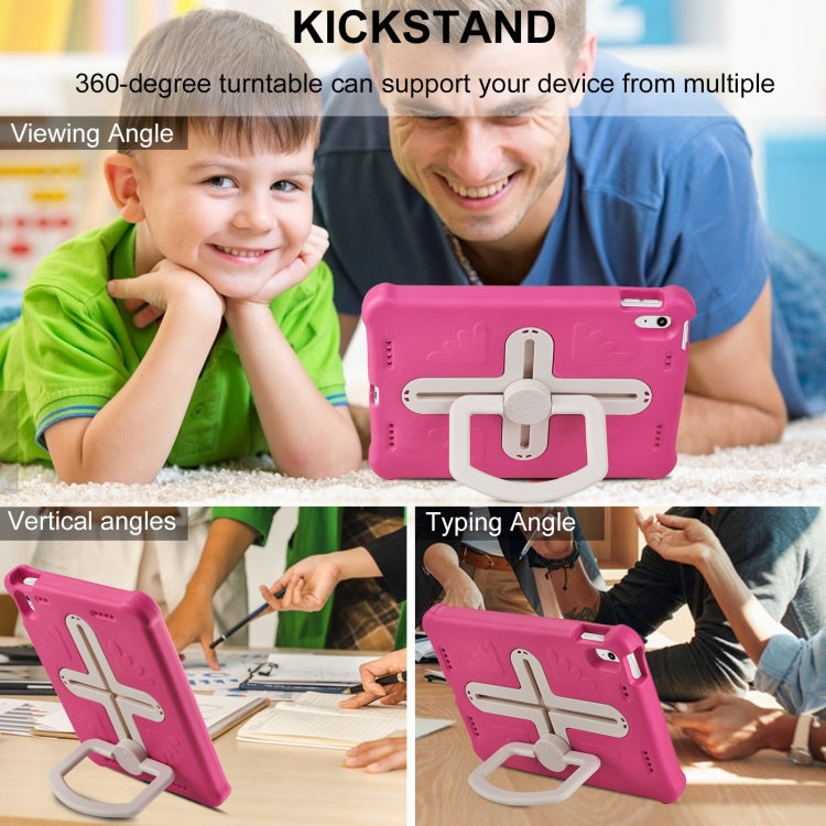 For iPad 2025 / 2022 Shield 360 Rotation Handle EVA Shockproof PC Tablet Case(Rose Red Beige) - iPad 2025 / 2022 Cases by buy2fix | Online Shopping UK | buy2fix