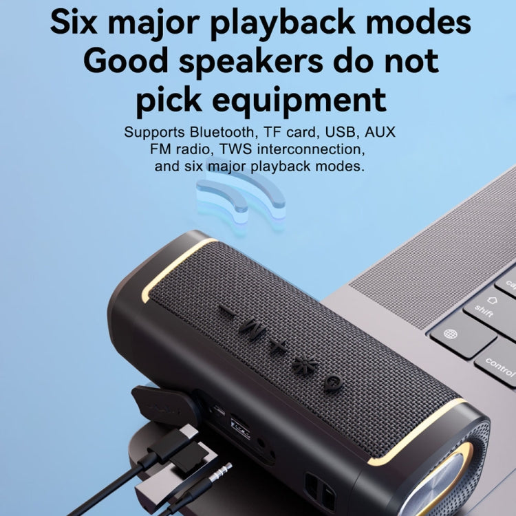 T&G TG375 Outdoor Portable LED Light RGB Wireless Bluetooth Speaker Subwoofer(Grey) - Desktop Speaker by T&G | Online Shopping UK | buy2fix