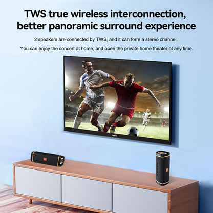 T&G TG375 Outdoor Portable LED Light RGB Wireless Bluetooth Speaker Subwoofer(Black) - Desktop Speaker by T&G | Online Shopping UK | buy2fix