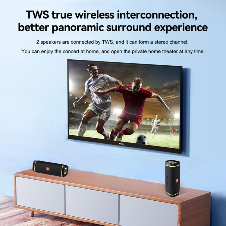 T&G TG375 Outdoor Portable LED Light RGB Wireless Bluetooth Speaker Subwoofer(Dark Green) - Desktop Speaker by T&G | Online Shopping UK | buy2fix