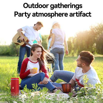 T&G TG375 Outdoor Portable LED Light RGB Wireless Bluetooth Speaker Subwoofer(Dark Green) - Desktop Speaker by T&G | Online Shopping UK | buy2fix