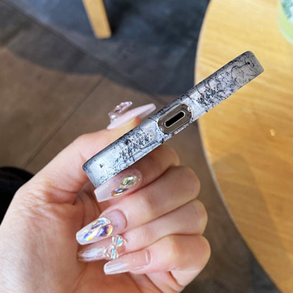 For iPhone 12 Silk Ink Pattern MagSafe PC Phone Case(Black) by buy2fix