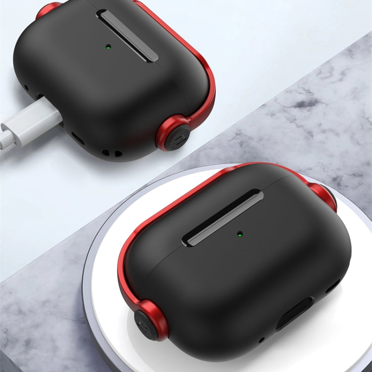 For AirPods Pro 2 Wireless Earphones TPU Protective Case(Black Red) - For AirPods Pro 2 by buy2fix | Online Shopping UK | buy2fix