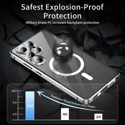 For Samsung Galaxy S25 Ultra 5G HD Full Cover Magsafe Magnetic Metal Tempered Glass Phone Case(Black) - Galaxy S25 Ultra 5G Cases by buy2fix | Online Shopping UK | buy2fix