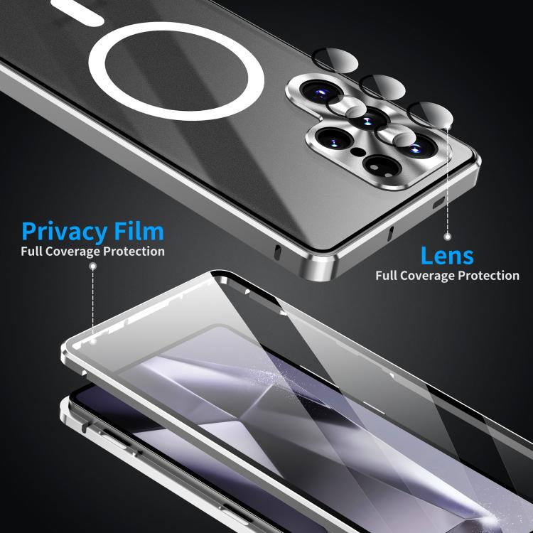 For Samsung Galaxy S25 Ultra 5G HD Full Cover Magsafe Magnetic Metal Tempered Glass Phone Case(Purple) - Galaxy S25 Ultra 5G Cases by buy2fix | Online Shopping UK | buy2fix