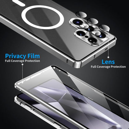 For Samsung Galaxy S25 Ultra 5G HD Full Cover Magsafe Magnetic Metal Tempered Glass Phone Case(Purple) - Galaxy S25 Ultra 5G Cases by buy2fix | Online Shopping UK | buy2fix