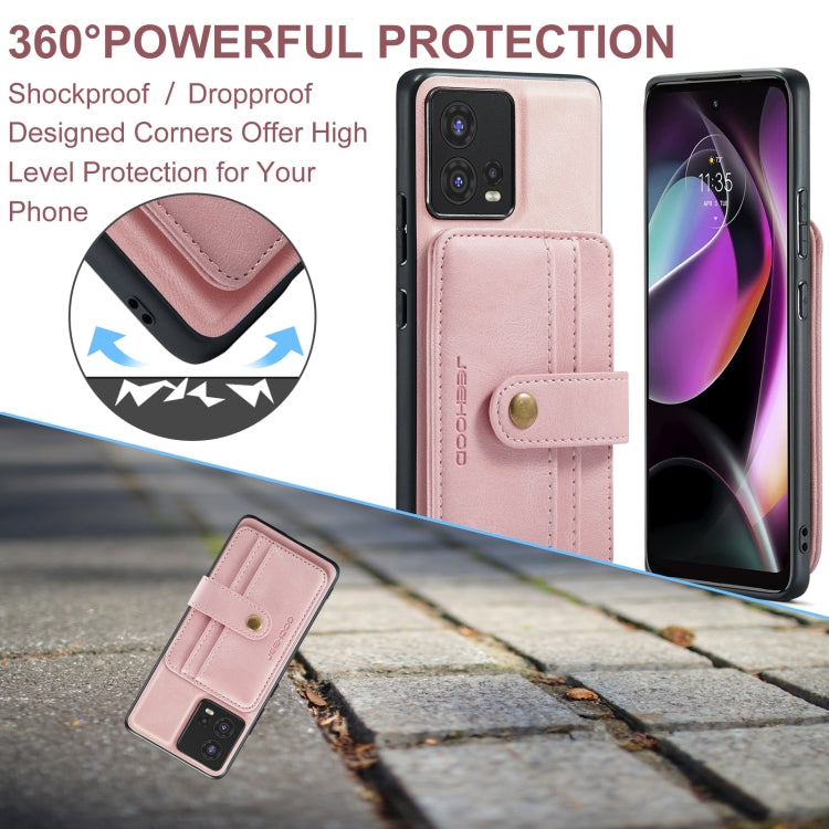 For Motorola Moto S30 Pro JEEHOOD RFID Blocking Anti-Theft Magnetic PU Phone Case(Pink) - Motorola Cases by JEEHOOD | Online Shopping UK | buy2fix