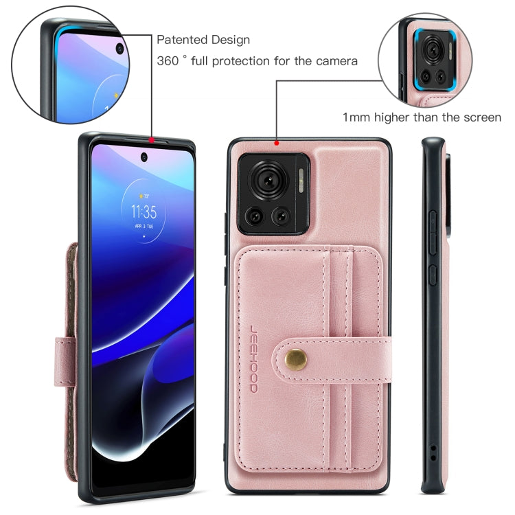For Motorola Moto X30 Pro JEEHOOD RFID Blocking Anti-Theft Magnetic PU Phone Case(Pink) - Motorola Cases by JEEHOOD | Online Shopping UK | buy2fix