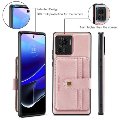 For Motorola Moto X30 Pro JEEHOOD RFID Blocking Anti-Theft Magnetic PU Phone Case(Pink) - Motorola Cases by JEEHOOD | Online Shopping UK | buy2fix