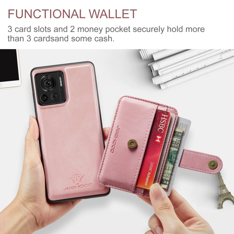 For Motorola Moto X30 Pro JEEHOOD RFID Blocking Anti-Theft Magnetic PU Phone Case(Pink) - Motorola Cases by JEEHOOD | Online Shopping UK | buy2fix