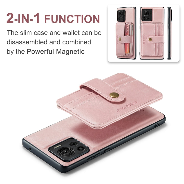 For Motorola Moto X30 Pro JEEHOOD RFID Blocking Anti-Theft Magnetic PU Phone Case(Pink) - Motorola Cases by JEEHOOD | Online Shopping UK | buy2fix