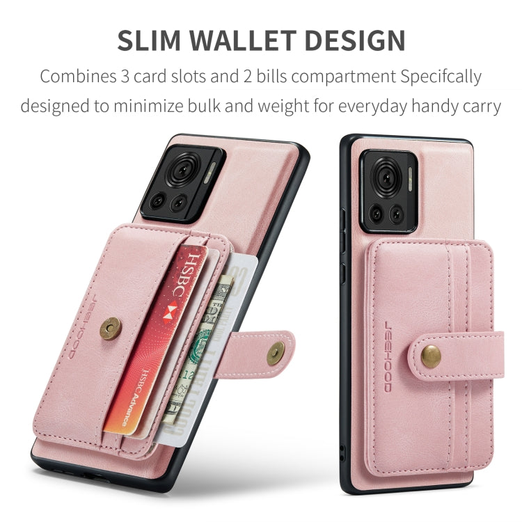 For Motorola Moto X30 Pro JEEHOOD RFID Blocking Anti-Theft Magnetic PU Phone Case(Pink) - Motorola Cases by JEEHOOD | Online Shopping UK | buy2fix