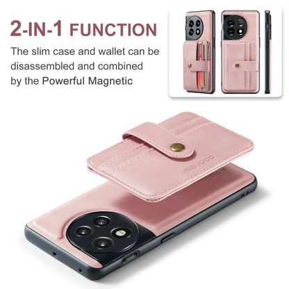 For OnePuls 11 JEEHOOD RFID Blocking Anti-Theft Magnetic PU Phone Case(Pink) - OnePlus Cases by JEEHOOD | Online Shopping UK | buy2fix