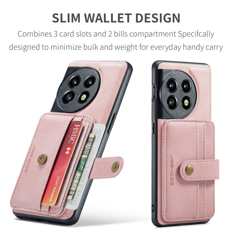 For OnePuls 11 JEEHOOD RFID Blocking Anti-Theft Magnetic PU Phone Case(Pink) - OnePlus Cases by JEEHOOD | Online Shopping UK | buy2fix