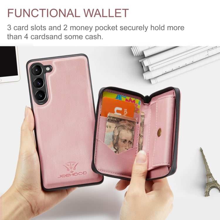 For Samsung Galaxy A54 5G / A54 4G JEEHOOD Magnetic Zipper Horizontal Flip Phone Leather Case(Pink) - Galaxy Phone Cases by JEEHOOD | Online Shopping UK | buy2fix