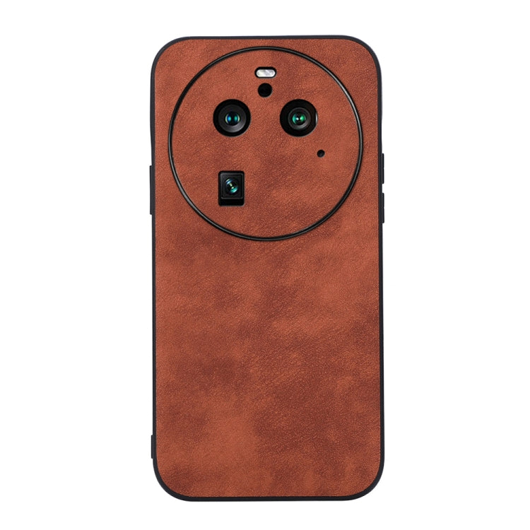 For OPPO Find X6 Pro Morocco Texture PU Phone Case(Brown) - OPPO Cases by buy2fix | Online Shopping UK | buy2fix