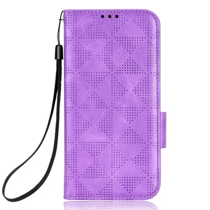 For OnePlus 11 5G Symmetrical Triangle Leather Phone Case(Purple) - OnePlus Cases by buy2fix | Online Shopping UK | buy2fix