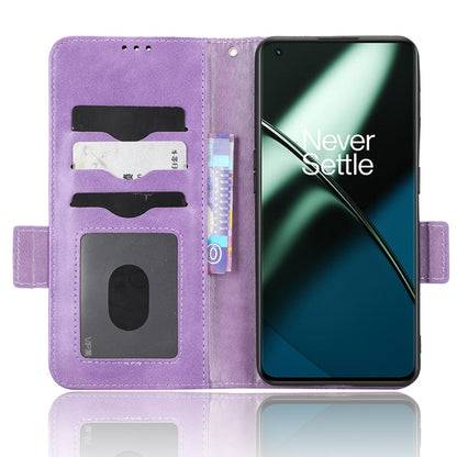 For OnePlus 11 5G Symmetrical Triangle Leather Phone Case(Purple) - OnePlus Cases by buy2fix | Online Shopping UK | buy2fix