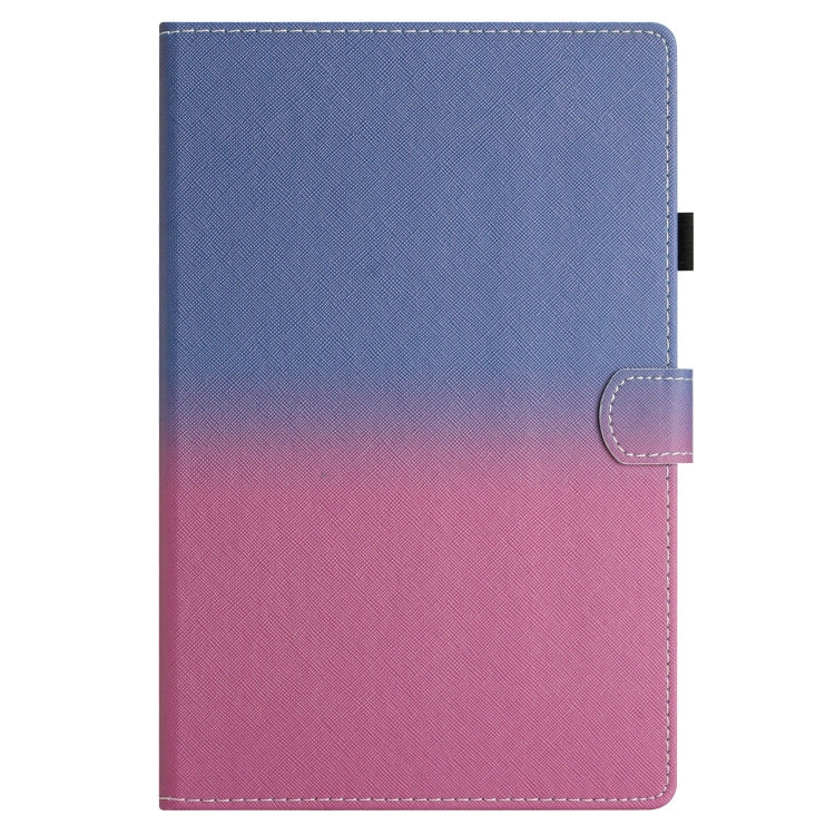 For 10 inch Universal Stitching Gradient Leather Tablet Case(Blue Rose) - 10 - 11 inch by buy2fix | Online Shopping UK | buy2fix